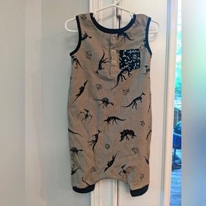 Rags to Raches sleeveless dinosaur onesie